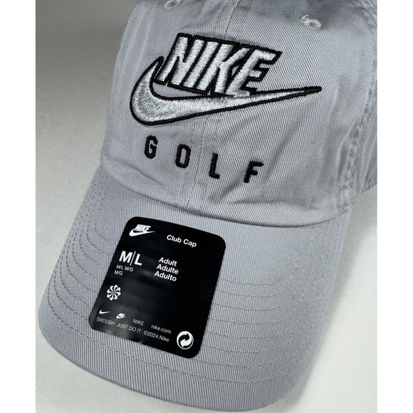 NIKE Club Unstructured Golf Futura Swoosh Cap Hat Gray Men's Sz M/L *NEW* C11350 - Picture 5 of 6